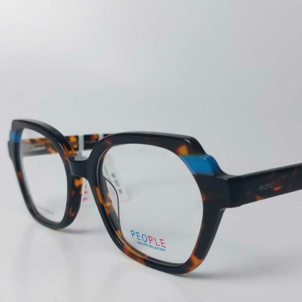 Óculos quadrado tartaruga com detalhe azul - Imagem 3